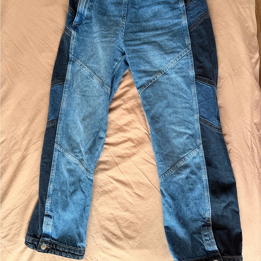 We The Free Patchwork Blue Jeans